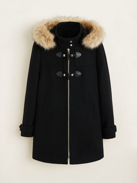 Furry hooded parka