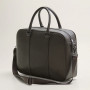 Zip-pockets pebbled tote briefcase